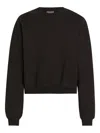 Dolce & Gabbana Cropped Oversized Long Sleeve Sweatshirt In Black