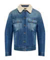 Dolce & Gabbana Logo Plaque Denim Jacket In Blue