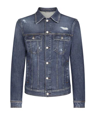 DOLCE & GABBANA DOLCE  GABBANA BUTTONED STRAIGHT HEM DENIM JACKET