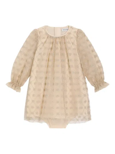 Dolce & Gabbana Babies' Long-sleeved Dress In Neutral