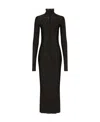 Dolce & Gabbana Tulle Calf-length Dress With All-over Dg Logo In Black
