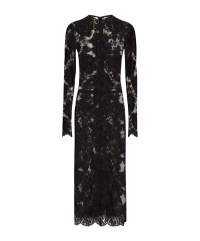 Dolce & Gabbana Long-sleeved Dress In ブラック