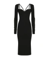 Dolce & Gabbana Jersey Milano Rib Calf-length Dress In Black
