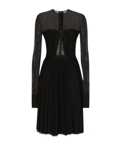 Dolce & Gabbana Long-sleeved Dress In ブラック