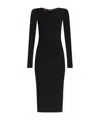 Dolce & Gabbana Jersey Calf-length Dress With Dg Logo Details In Black