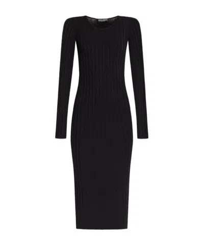 DOLCE & GABBANA DOLCE  GABBANA DG LOGO PLAQUE KNITTED DRESS