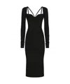 Dolce & Gabbana Jersey Milano Rib Calf-length Dress In Black