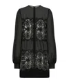 Dolce & Gabbana Women's Silk Blend Organza Cream Texture Dress In Black