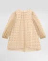 Dolce & Gabbana Long-sleeved Dress In Embroidered Tulle Dg In Neutral