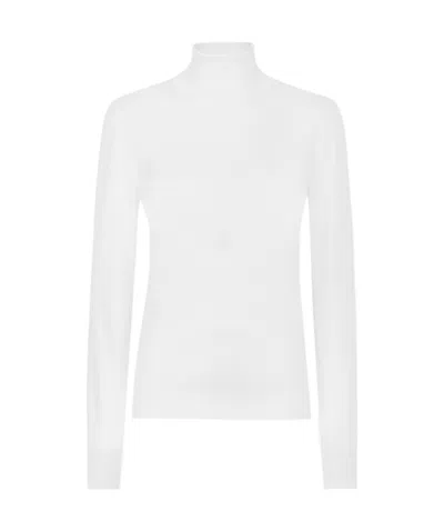 Dolce & Gabbana Long-sleeved High-neck Sweater In White