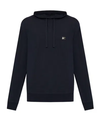 Dolce & Gabbana Long-sleeved Hooded Sweater In Blue