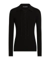 Dolce & Gabbana Dolce  Gabbana Long-sleeved Interlock Jersey Polo Shirt In Black