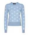 Dolce & Gabbana Light Blue Wool And Silk Jacquard Sweater In Blue