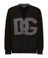 Dolce & Gabbana Gray Hand-knit Wool Cardigan In Black