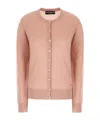 Dolce & Gabbana Virgin Wool Crewneck Cardigan In Nude