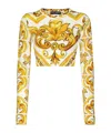 Dolce & Gabbana Majolica Strickoberteil In White/yellow