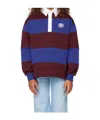 Dolce & Gabbana Long-sleeved Polo Pullover In Blue