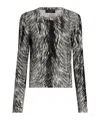 Dolce & Gabbana Fur Print Silk Sweater In Gray