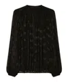 Dolce & Gabbana Logo Jacquard Bishop Sleeves Blouse In Black