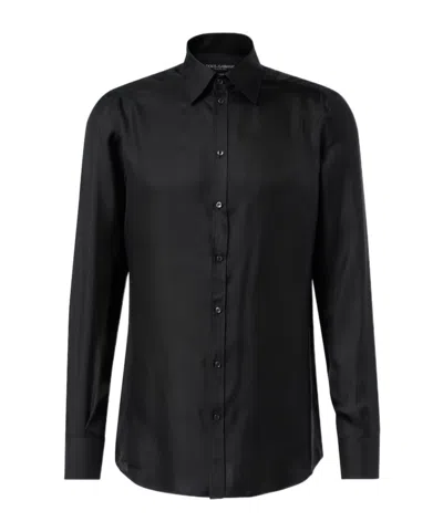 Dolce & Gabbana Long-sleeved Shirt In Black