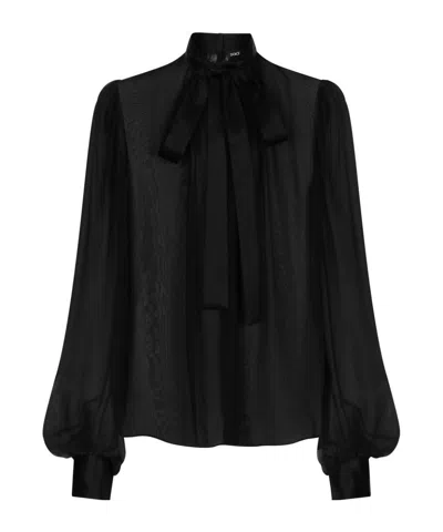 DOLCE & GABBANA DOLCE  GABBANA CHIFFON PUSSY-BOW BLOUSE