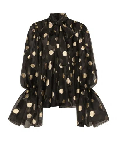 DOLCE & GABBANA DOLCE  GABBANA POLKA-DOT PRINTED BLOUSE