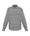 Dolce & Gabbana Logo Tag Curved Hem Shirt In Gray