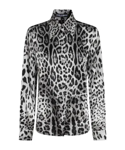 DOLCE & GABBANA DOLCE  GABBANA LEOPARD PRINTED SHIRT