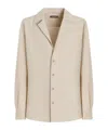 Dolce & Gabbana Long Sleeve Linen Shirt In Nude