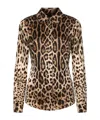 Dolce & Gabbana Leopard-print Silk Shirt In Nude