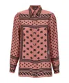 Dolce & Gabbana Silk Shirt With Collared Neck And Long Sleeves In Pink