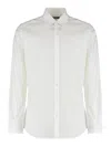 Dolce & Gabbana White Regular Solid Shirt In Purple