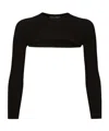 Dolce & Gabbana Black Black Cropped Cardigan In Black