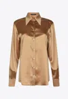 Dolce & Gabbana Satin-finish Silk Shirt In Champagne