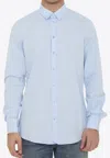 Dolce & Gabbana Long-sleeved Slim Shirt In Light Blue
