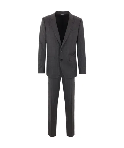 Dolce & Gabbana Long-sleeved Suit In Black
