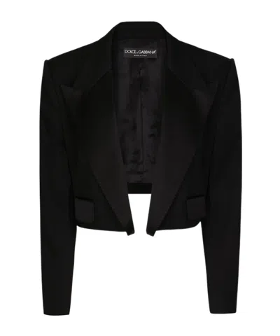 Dolce & Gabbana Long-sleeved Suit Coat In Black