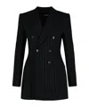 Dolce & Gabbana Double-breasted Pinstriped Blazer In Black