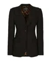 Dolce & Gabbana Ornamental Jacquard Turlington Blazer In Black
