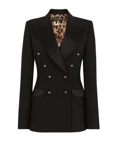 Dolce & Gabbana Long-sleeved Suit Jacket In Black