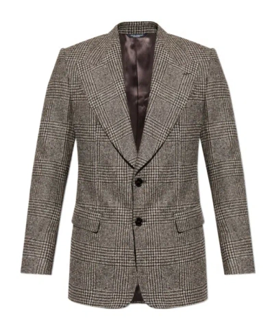 Dolce & Gabbana Long-sleeved Suit Jacket In Brown