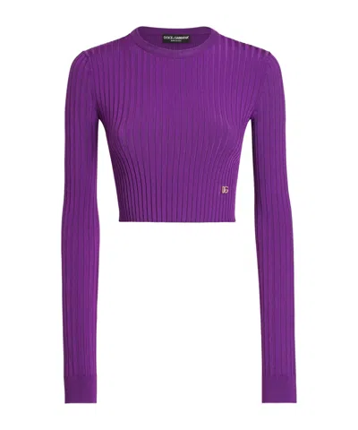 Dolce & Gabbana Long-sleeved Sweater In Purple