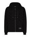 Dolce & Gabbana All-over Dg Print Zip-up Hoodie In Black