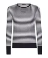 Dolce & Gabbana Lightweight Striped Wool Pullover Sweater In Black