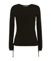 Dolce & Gabbana Scoop-neck Lace-up Jumper In Black