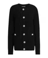 Dolce & Gabbana Jewel-button Ribbed Cardigan In Black