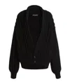 Dolce & Gabbana Chunky Knit Ribbed Cardigan With Long Sleeves In Black