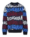Dolce & Gabbana Blue Sweatshirt For Boy With Logo In Black