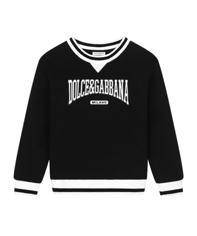 DOLCE & GABBANA DOLCE  GABBANA KIDS LOGO PRINTED JERSEY SWEATSHIRT