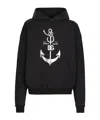 Dolce & Gabbana Printed Washed Cotton Jersey Hoodie In Blue